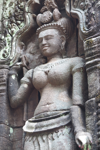 Relieve en el templo de Wat Phu. Champasak, Laos